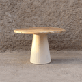 Mesa de Comedor Redonda de Madera y Efecto Cemento Ibiza