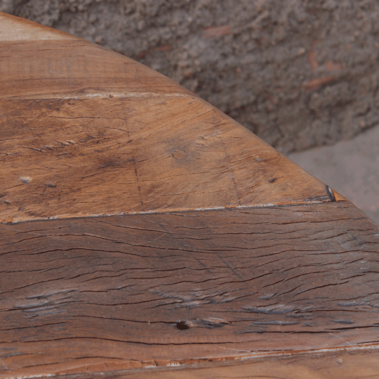 Mesa de Comedor Redonda de Madera y Efecto Cemento Ibiza