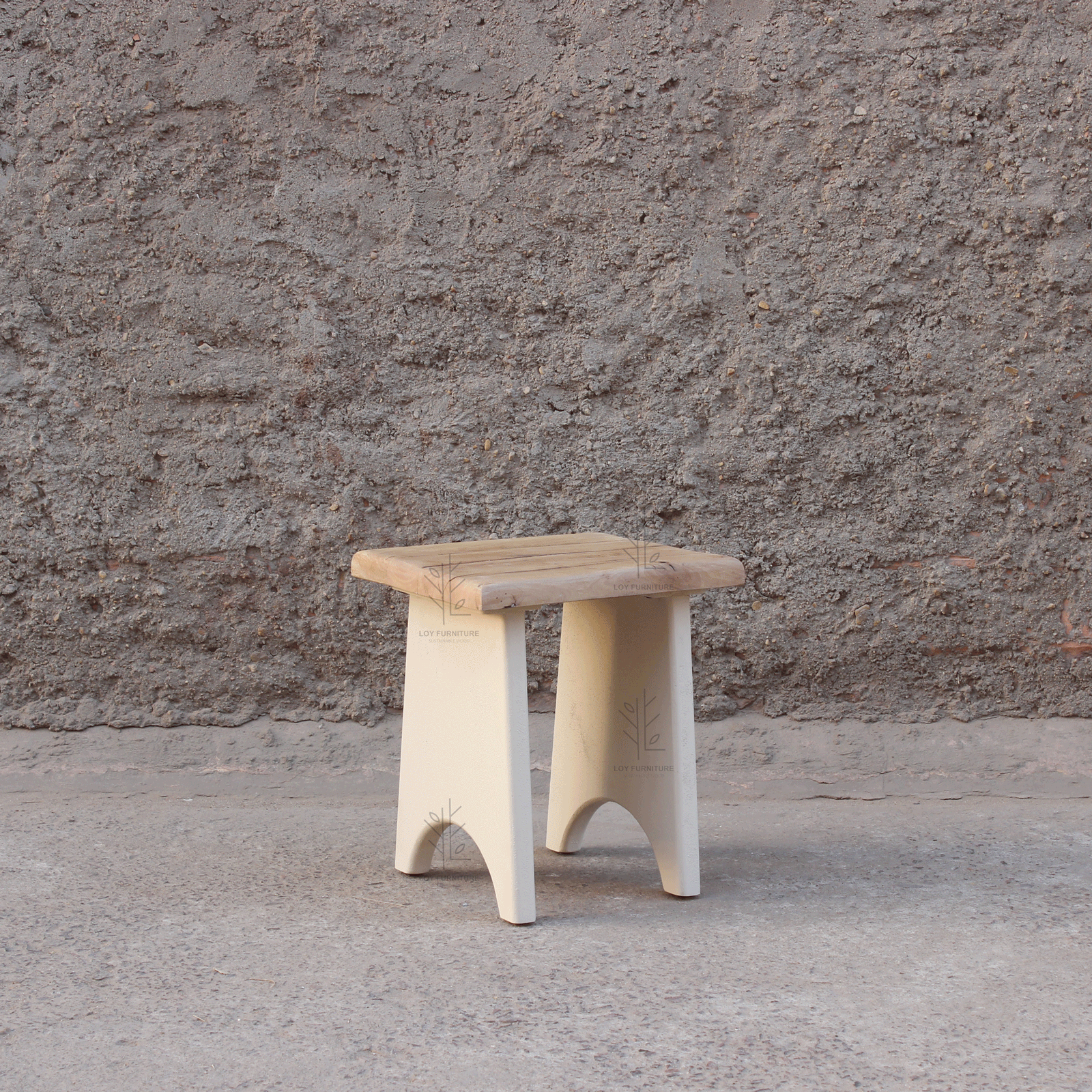 Mesa Auxiliar Rectangular de Efecto Cemento Ibiza