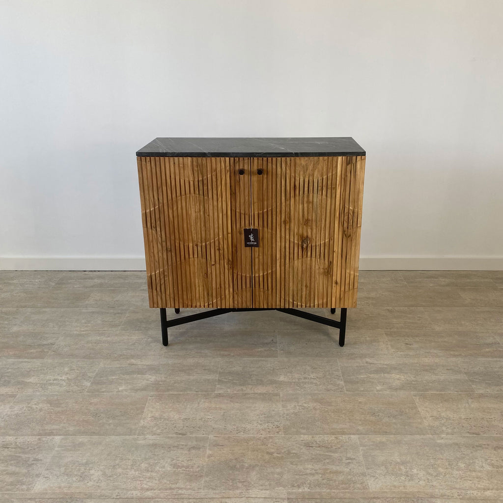 Mueble Bar en Acacia y Mármol Milán